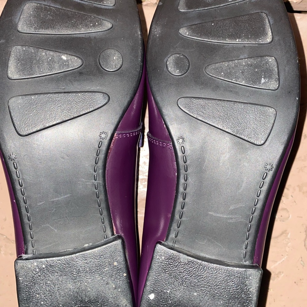 Leather one of a kind Purple Loafers size 6. Aj Valenci - Picture 1 of 2